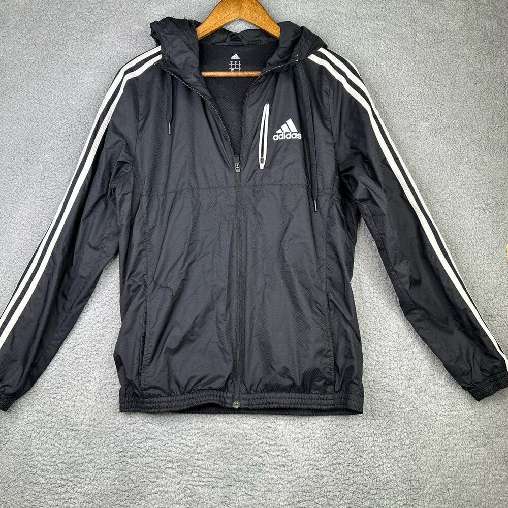 Adidas Climalite full zip lightweight windbreaker jacket sz Sm